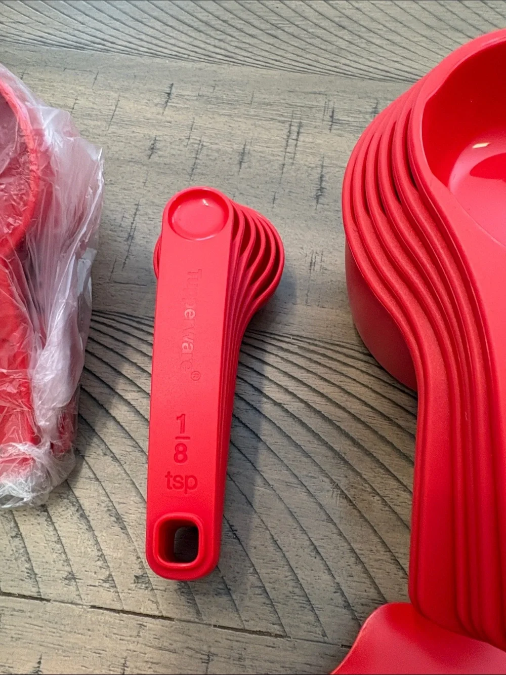 Tupperware Red and Light Green Measuring Spoon- Multipurpose Kitchen Tools 751